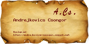 Andrejkovics Csongor névjegykártya